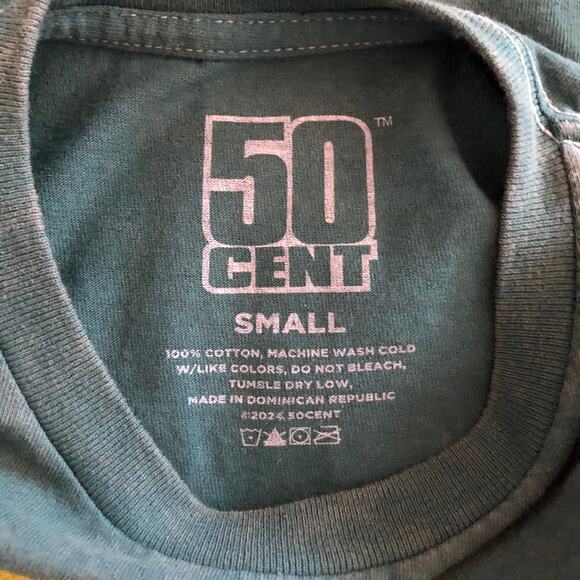 50 Cent Get Rich Or Die Tryin T-Shirt Green Crew Neck Short Sleeve Size Small - Picture 8 of 8